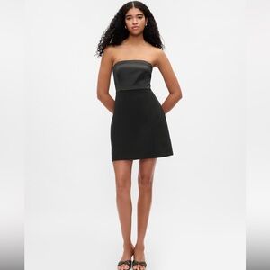 NWT Black luxury silk strapless dress for Poshmark party GAP medium